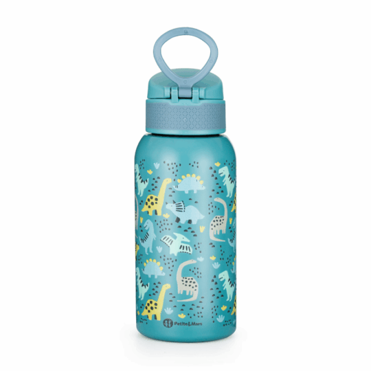 PETITE&MARS Fľaša nerezová termo s náustkom 500 ml Dino Park 36m+