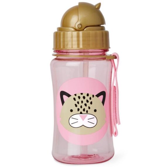 SKIP HOP Zoo Hrnček so slamkou bez PVC a BPA Leopard 12 m+