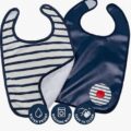 BabyToLove Štýlový podbradník Easy Up Navy Love – Mäkký podbradník, 2ks
