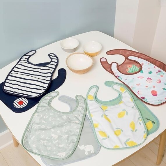 BabyToLove Štýlový podbradník Easy Up Navy Love – Mäkký podbradník, 2ks