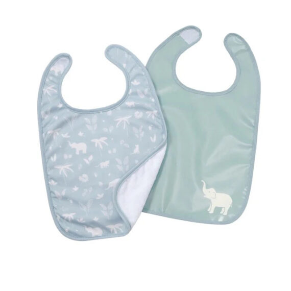 BabyToLove Set podbradníkov – Mäkké nepremokavé podbradníky, Green Tropics, 2ks