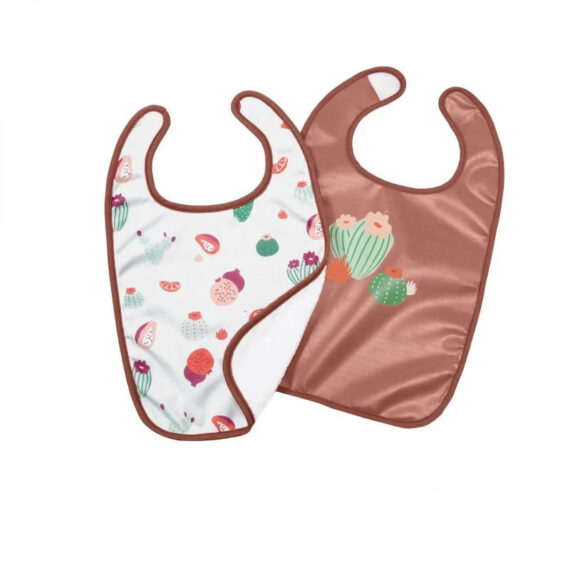 BabyToLove Set podbradníkov – Mäkké nepremokavé podbradníky, Cactus Garden, 2ks