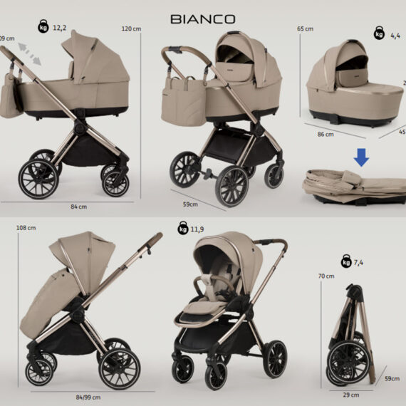 ADAMEX Kočík kombinovaný Bianco 9 Champagne Beige