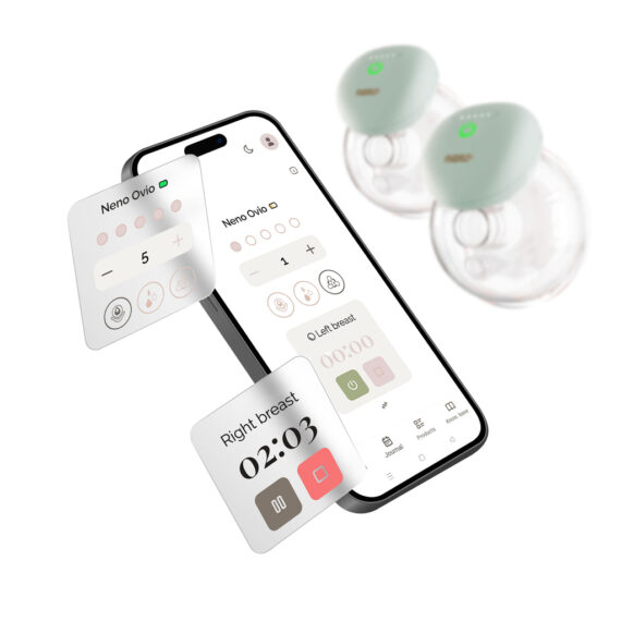 NENO Odsávačka mlieka Hands-free Ovio Twin dvojitá, bezdrôtová, elektronická s aplikáciou