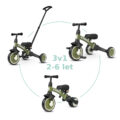 QPLAY Trojkolka Stager 3v1 Green, 2-6 rokov