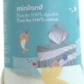 Miniland Swim Detské bavlnené pončo s kapucňou – 65x65 cm