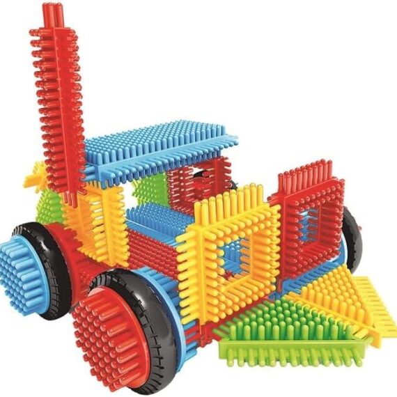 Miniland Pegy Bricks Závratná jazda, Stavebnica s vozidlami pre deti (60 dielikov)