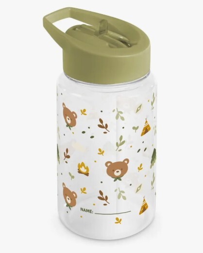 Miniland Kiddie Bottle Explorer – Odolná detská fľaša so slamkou, 450 ml (Tritan), medveď