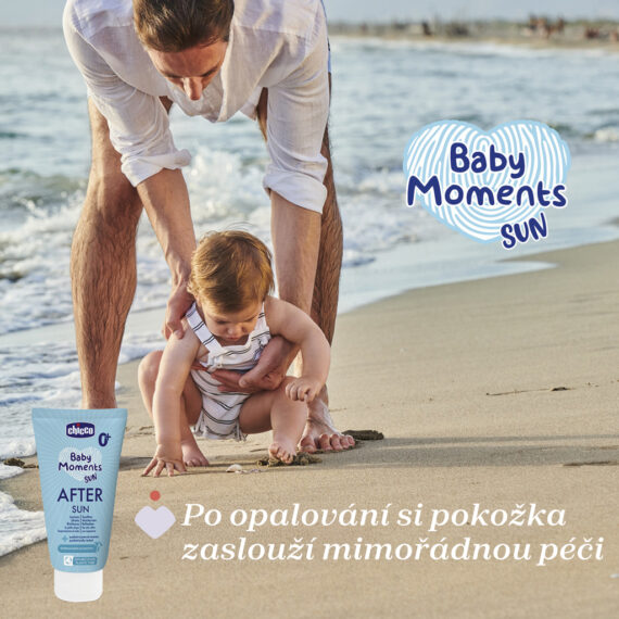 CHICCO Mlieko po opaľovaní upokojujúce a ošetrujúce Baby Moments Sun 150ml, 0m+