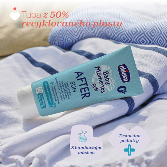 CHICCO Mlieko po opaľovaní upokojujúce a ošetrujúce Baby Moments Sun 150ml, 0m+