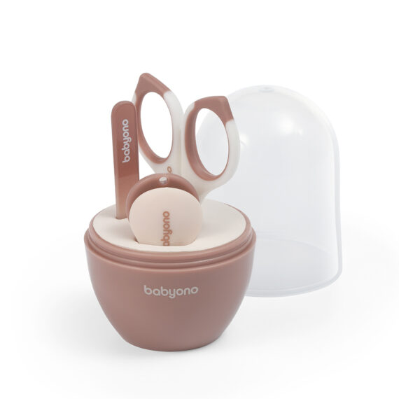 BABYONO Set manikúra pre deti šedá Beige