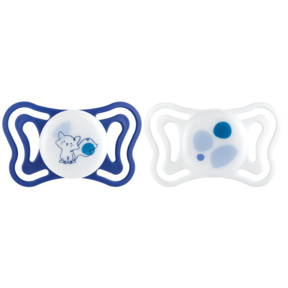 CHICCO Cumlíky Physioforma Light silikónové ortodontické modré 16-36m, 2 ks