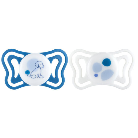 CHICCO Cumlíky Physioforma Light silikónové ortodontické modré 6-16m, 2 ks
