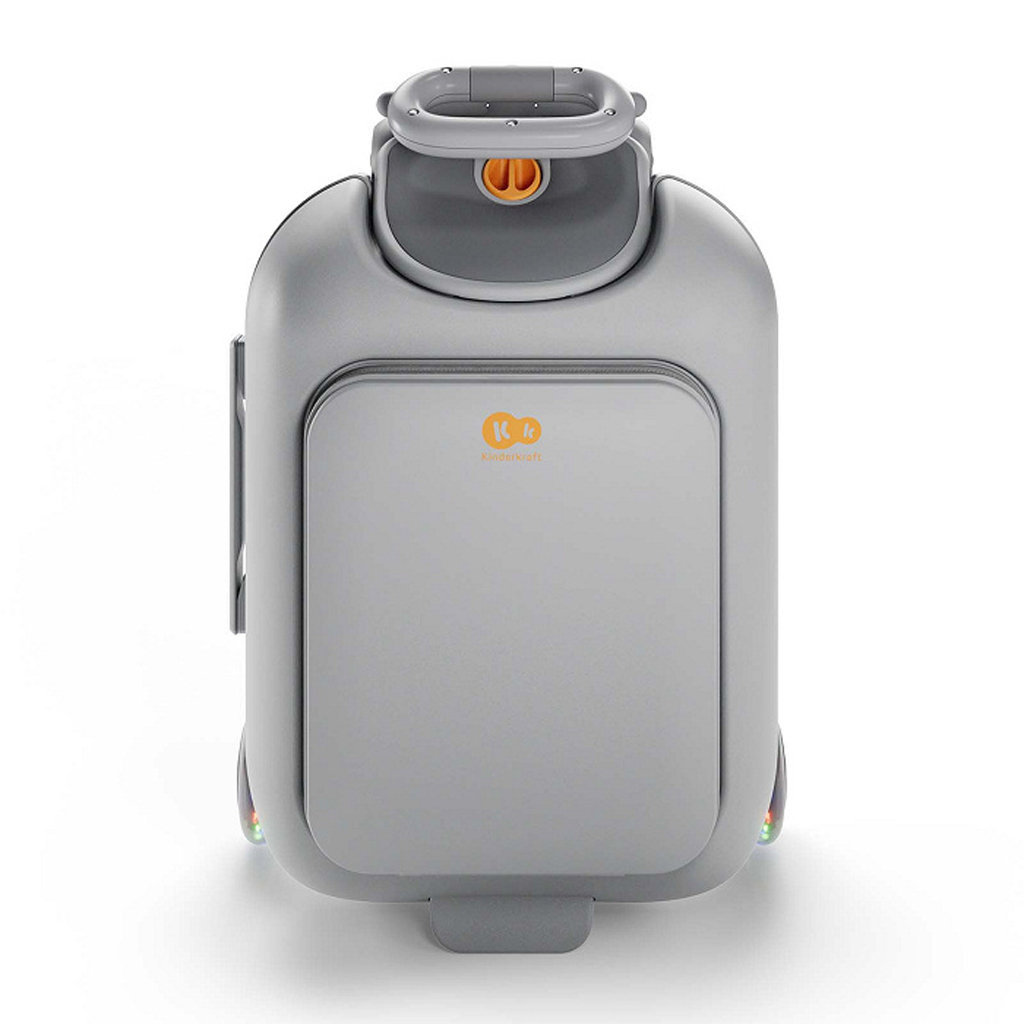 KINDERKRAFT Kufor cestovný so sedákom, nálepkami a držiakom na mobil 2v1 Cabby Grey