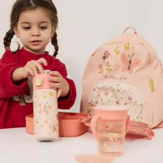 Miniland Nerezová detská fľaša Junior Explorer, 320ml, Motýle