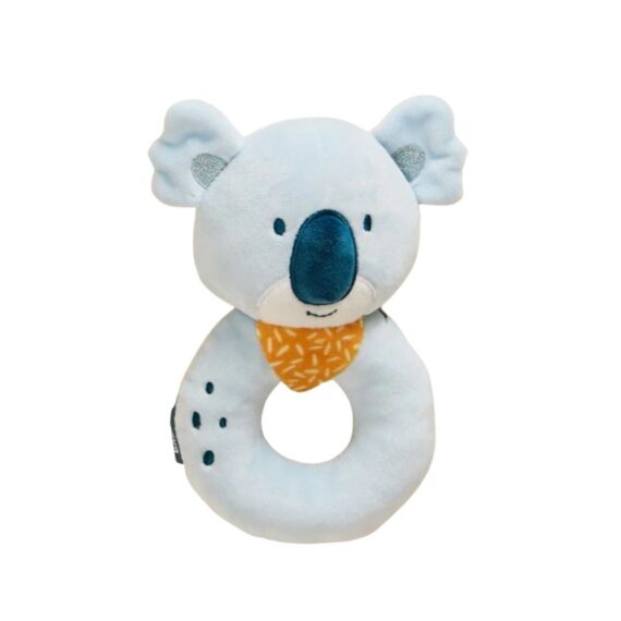 Miniland Mäkká senzorická hrkálka Koala – Textilná hračka pre bábätká od 0m+