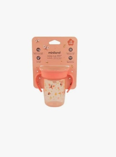 Miniland Netečúci 360° hrnček pre deti Explorer, 270ml, Motýle