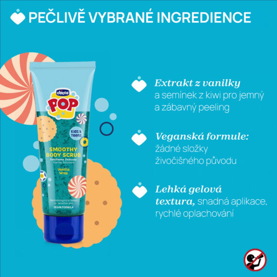 CHICCO Telový peeling Vanilla Smoothy POP pre deti a teenagerov 150ml