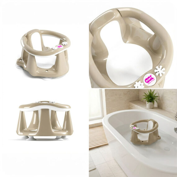 OK BABY Sedadlo do vane protišmykové Flipper Evolution s prísavkami 6–15m Beige
