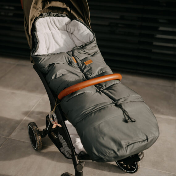 PETITE&MARS Set zimný fusak Jibot 3v1 + rukavice na kočík Jasie Dark Walnut