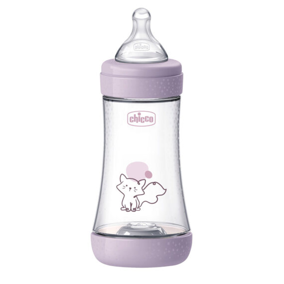 CHICCO Fľaša dojčenská antikoliková Perfect5 240 ml dievča stredný prietok 2m+