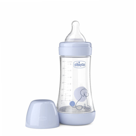 CHICCO Fľaša dojčenská antikoliková Perfect5 240 ml chlapec stredný prietok 2m+