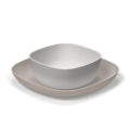 CHICCO Set jedálenský - miska a tanier grey 12m+