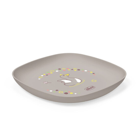 CHICCO Set jedálenský - miska a tanier grey 12m+