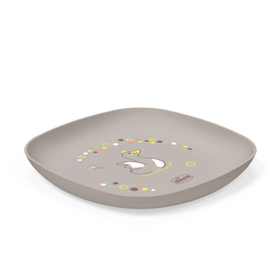 CHICCO Set jedálenský - miska a tanier grey 12m+