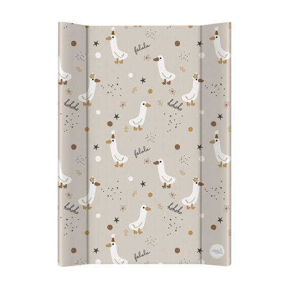 CEBA BABY Podložka prebaľovacia 2-hranná s pevnou doskou (50x70) Basic Crazy Ducks