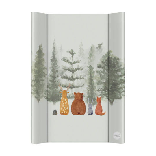 CEBA BABY Podložka prebaľovacia 2-hranná s pevnou doskou (50x70) Basic Forest Companions