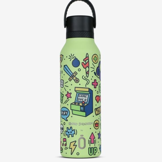 Runbott Mii Nerezová termofľaša s izoláciou – 600ml, Retro Gamer Sharp Zelená
