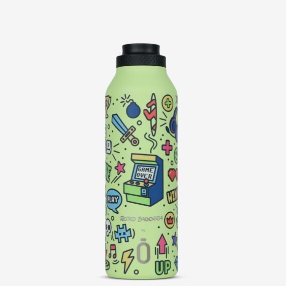 Runbott Mii Nerezová termofľaša s izoláciou – 600ml, Retro Gamer Sharp Zelená