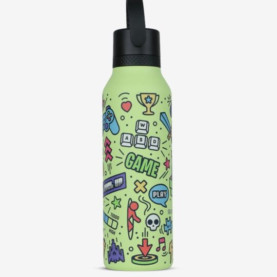 Runbott Mii Nerezová termofľaša s izoláciou – 600ml, Retro Gamer Sharp Zelená