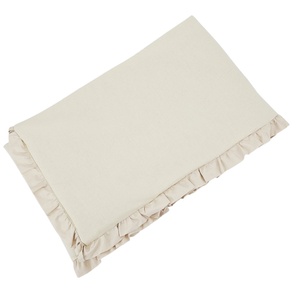 EKO Mantinel do postieľky bavlnený s volánikom Light Beige 180cm