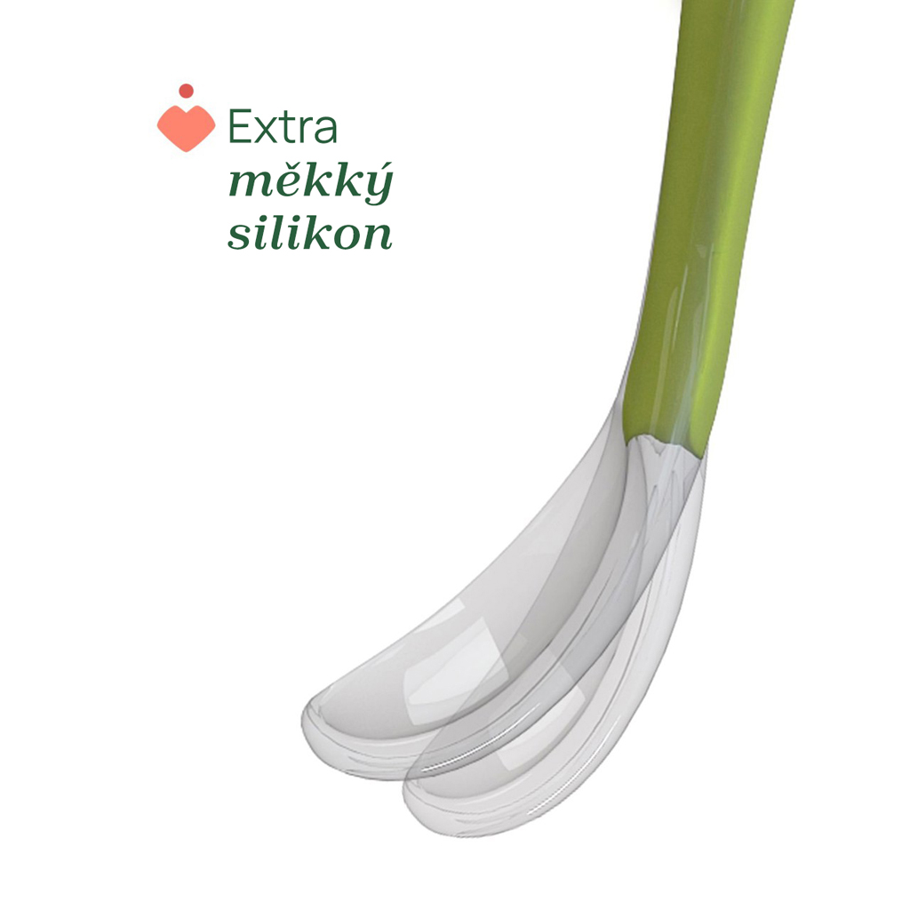 CHICCO Lyžička silikónová Soft modrá 2ks, 6m+