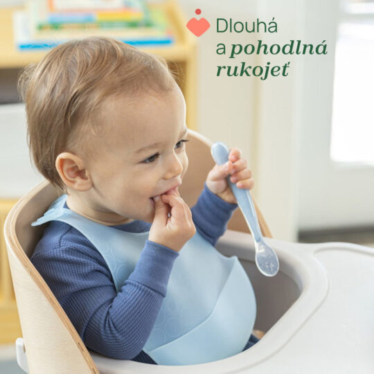 CHICCO Lyžička silikónová Soft modrá 2ks, 6m+