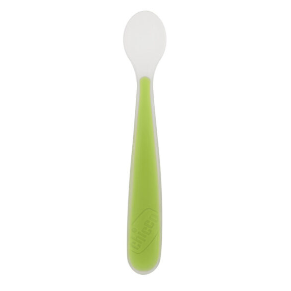 CHICCO Lyžička silikónová Soft zelená 6m+