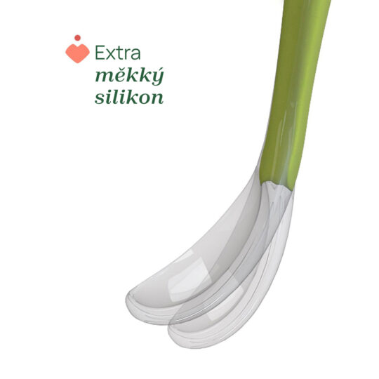 CHICCO Lyžička silikónová Soft zelená 6m+