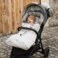 PETITE&MARS Set zimný fusak Arctic 4v1 + rukavice na kočík Furry Rich Brown