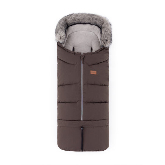 PETITE&MARS Set zimný fusak Arctic 4v1 + rukavice na kočík Furry Rich Brown