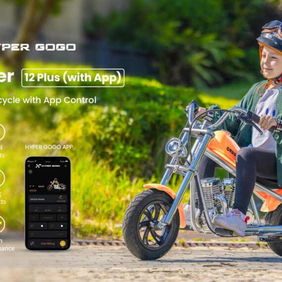 Hyper Gogo Cruiser 12 Plus Detská elektrická motorka s aplikáciou a Bluetooth – Modrá