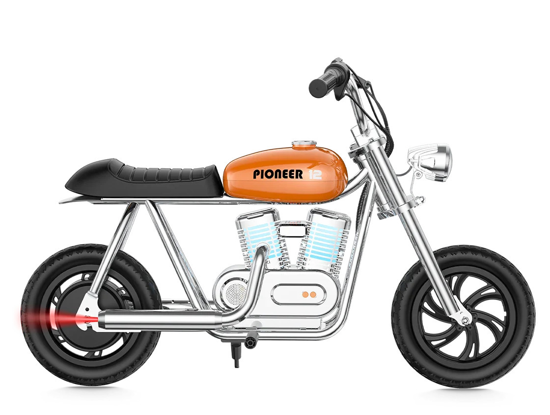 Hyper Gogo Pioneer 12 Plus Detská elektrická motorka s aplikáciou a Bluetooth – Oranžová