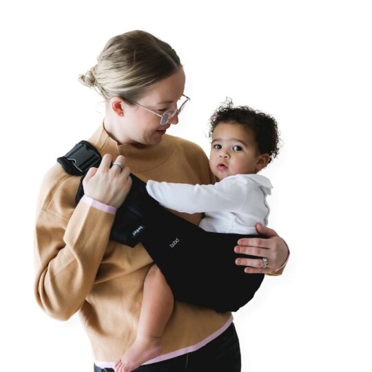 Boba Buddy Sling Ergonomický bedrový nosič na bok (8–20 kg), 100% bavlna, čierny