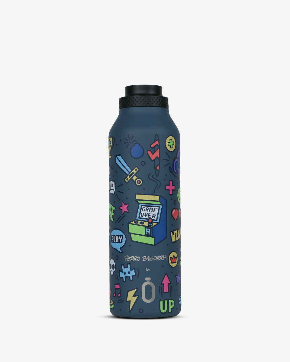 Runbott Mii Nerezová termofľaša s izoláciou – 600ml, Retro Gamer Modrá