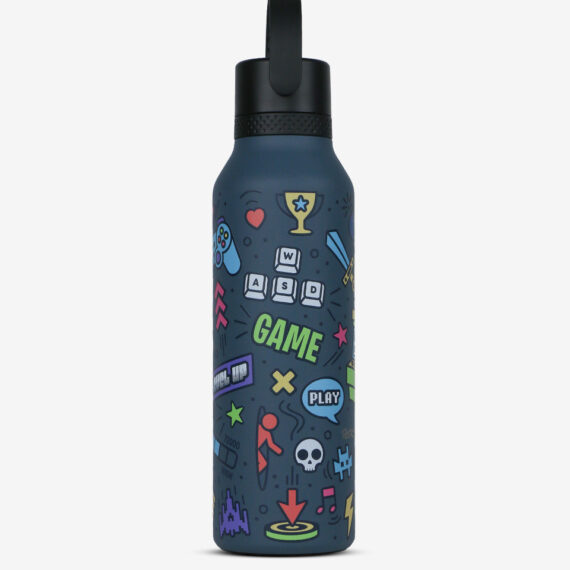 Runbott Mii Nerezová termofľaša s izoláciou – 600ml, Retro Gamer Modrá