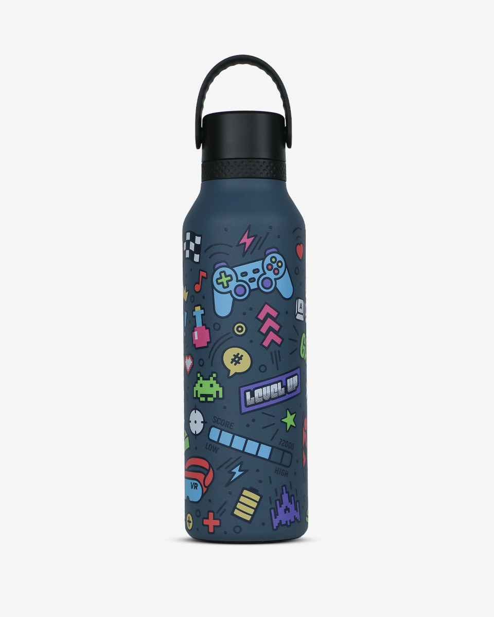 Runbott Mii Nerezová termofľaša s izoláciou – 600ml, Retro Gamer Modrá