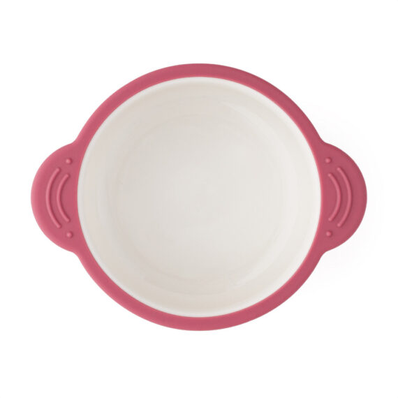 PETITE&MARS Miska keramická so silikonovým obalom Candy Pink