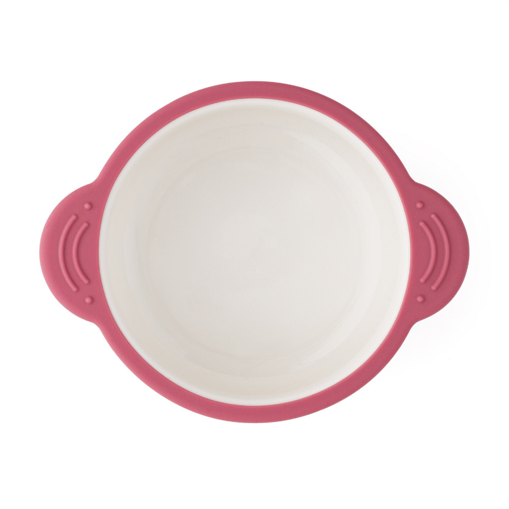 PETITE&MARS Miska keramická so silikonovým obalom Candy Pink