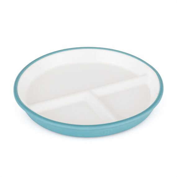 PETITE&MARS Tanier keramický so silikonovým obalom Teal Blue
